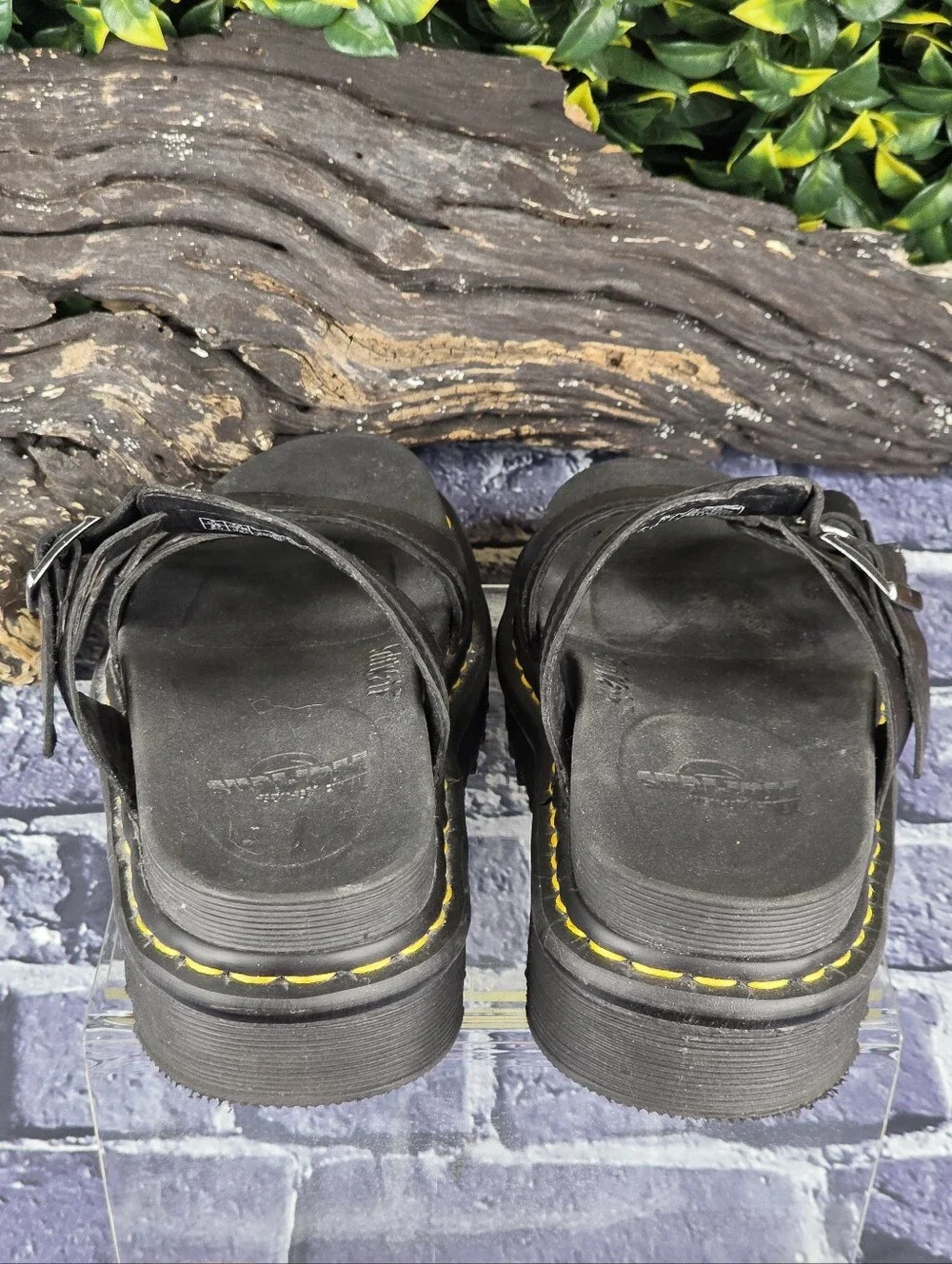 Dr. Martens Myles Brando Leather Buckle Slide Sandals